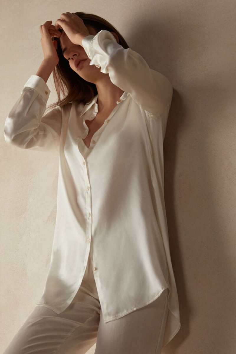 White Intimissimi Silk Shirt | XCAGW41438